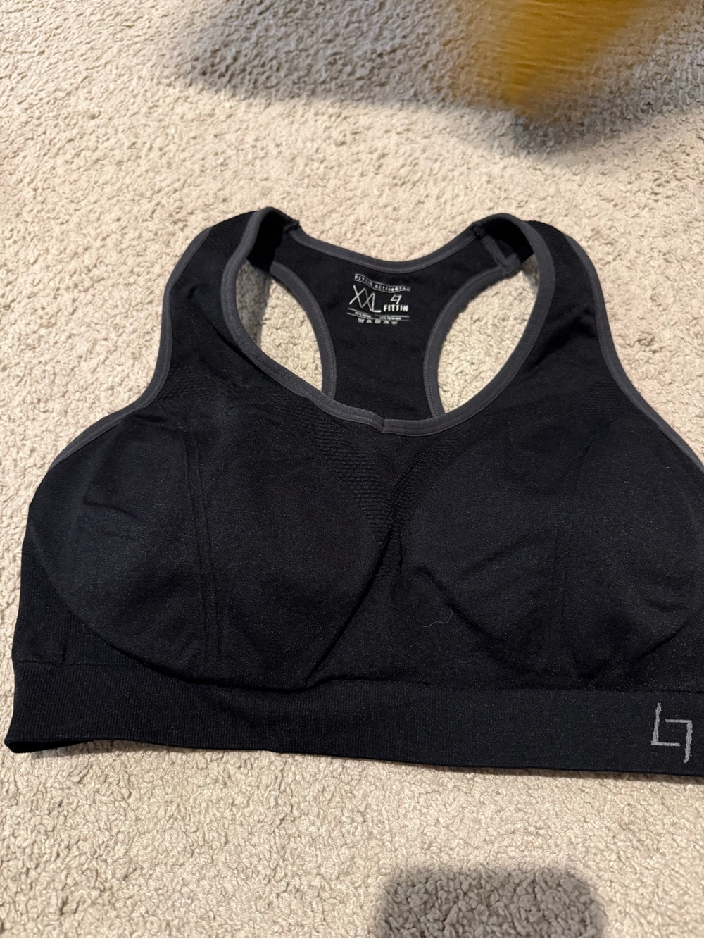 Black Sports Bra Racerback with Removable Cups